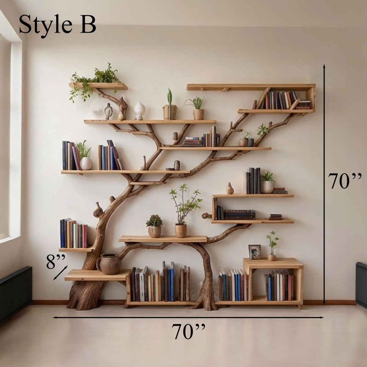 Tree Book Shelf Modern Bookshelf Driftwood Shelf