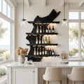 Mid Century Wine Rack For Kitchen Bar Wall Shelf