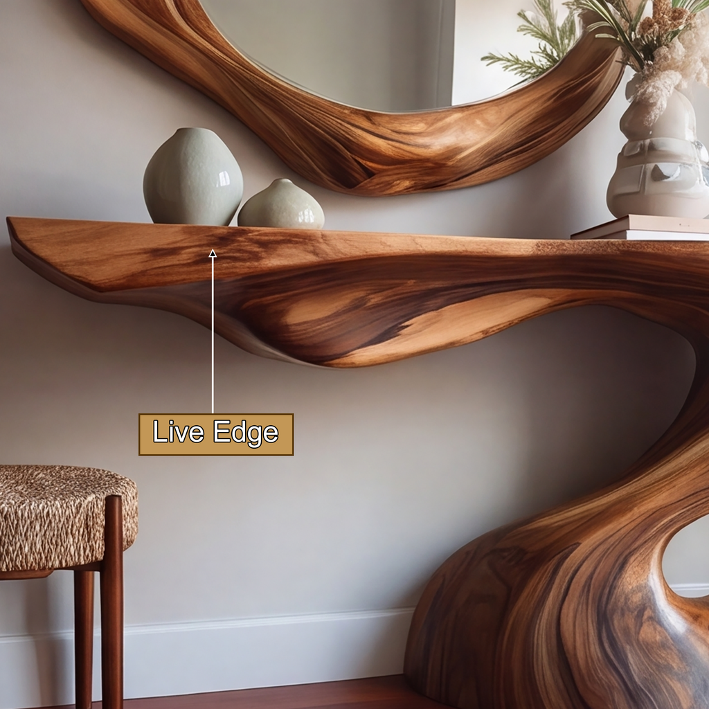 Avelith Sculpted Solid Wood Console Table