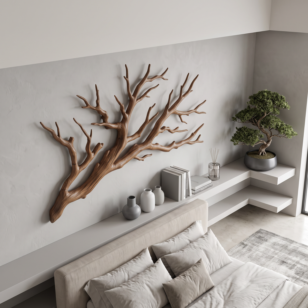 Rustic Tree Branch Wooden Wall Decor For Bedroom Headboard Wall Art