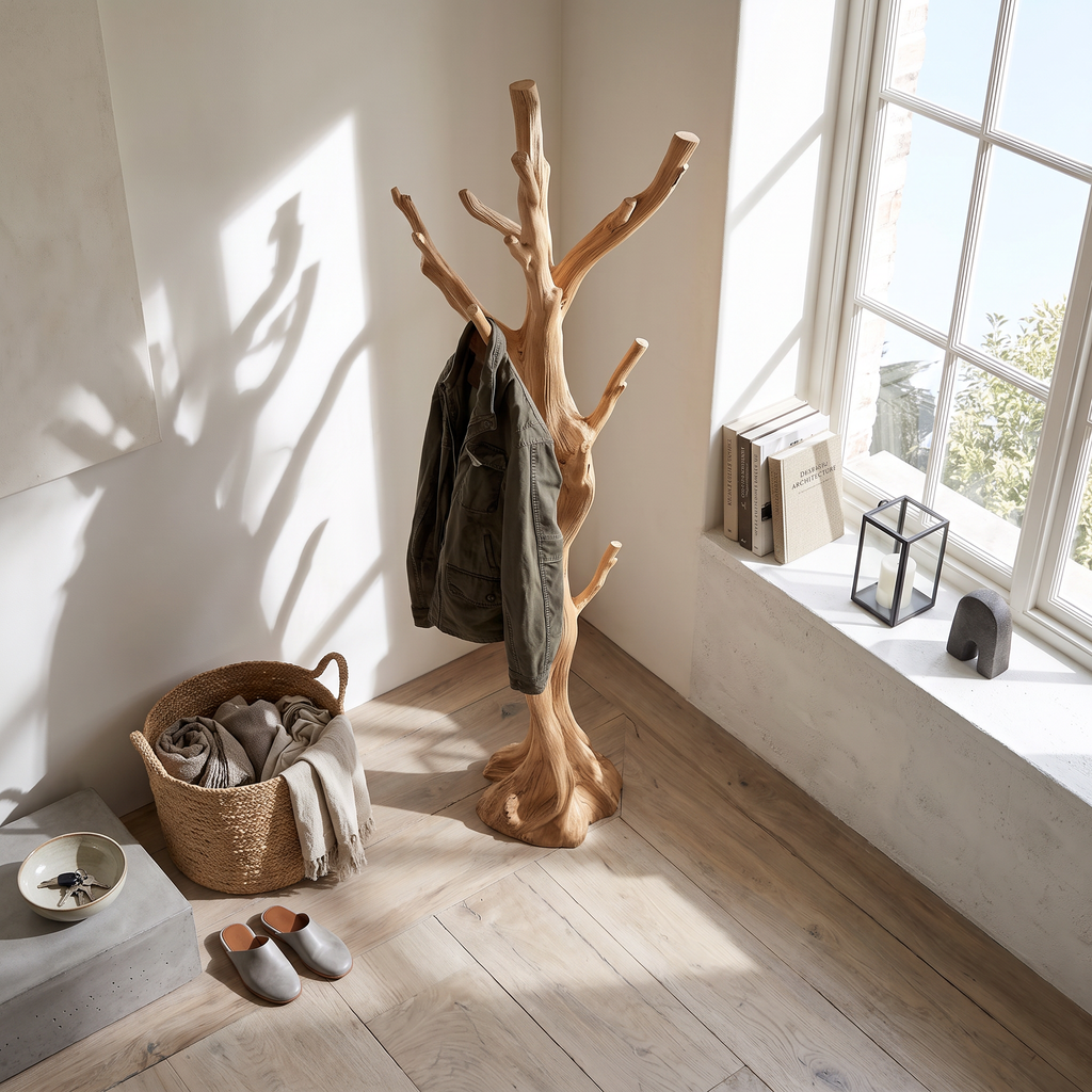 Rustic Tree Coat Rack Entryway Hallway