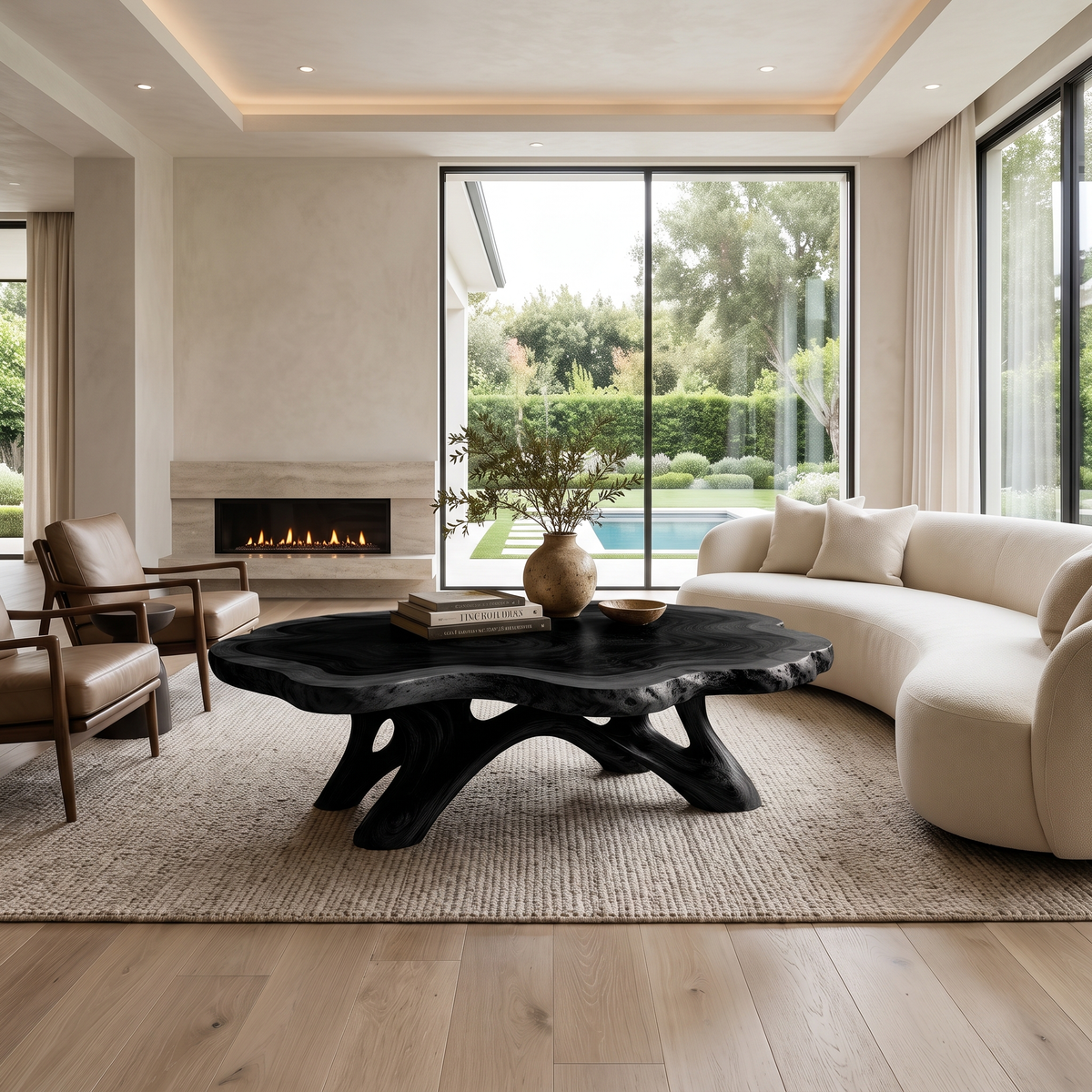 Aurevane Handcrafted Solid Wood Coffee Table