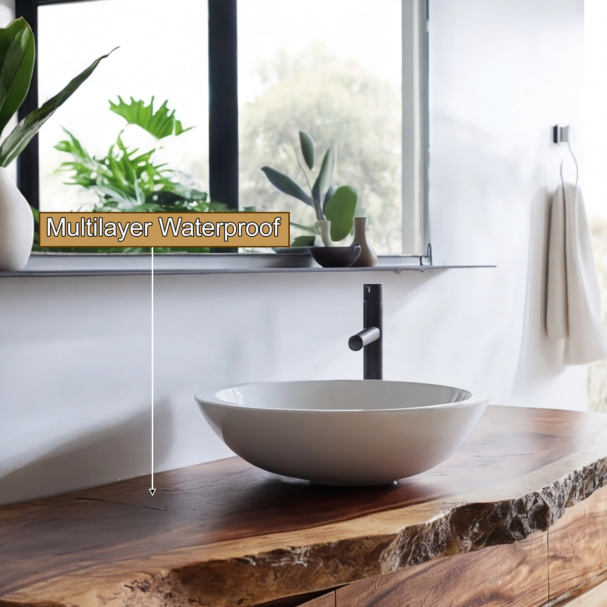 Velmora Live Edge Solid Wood Floating Bathroom Vanity With Drawers